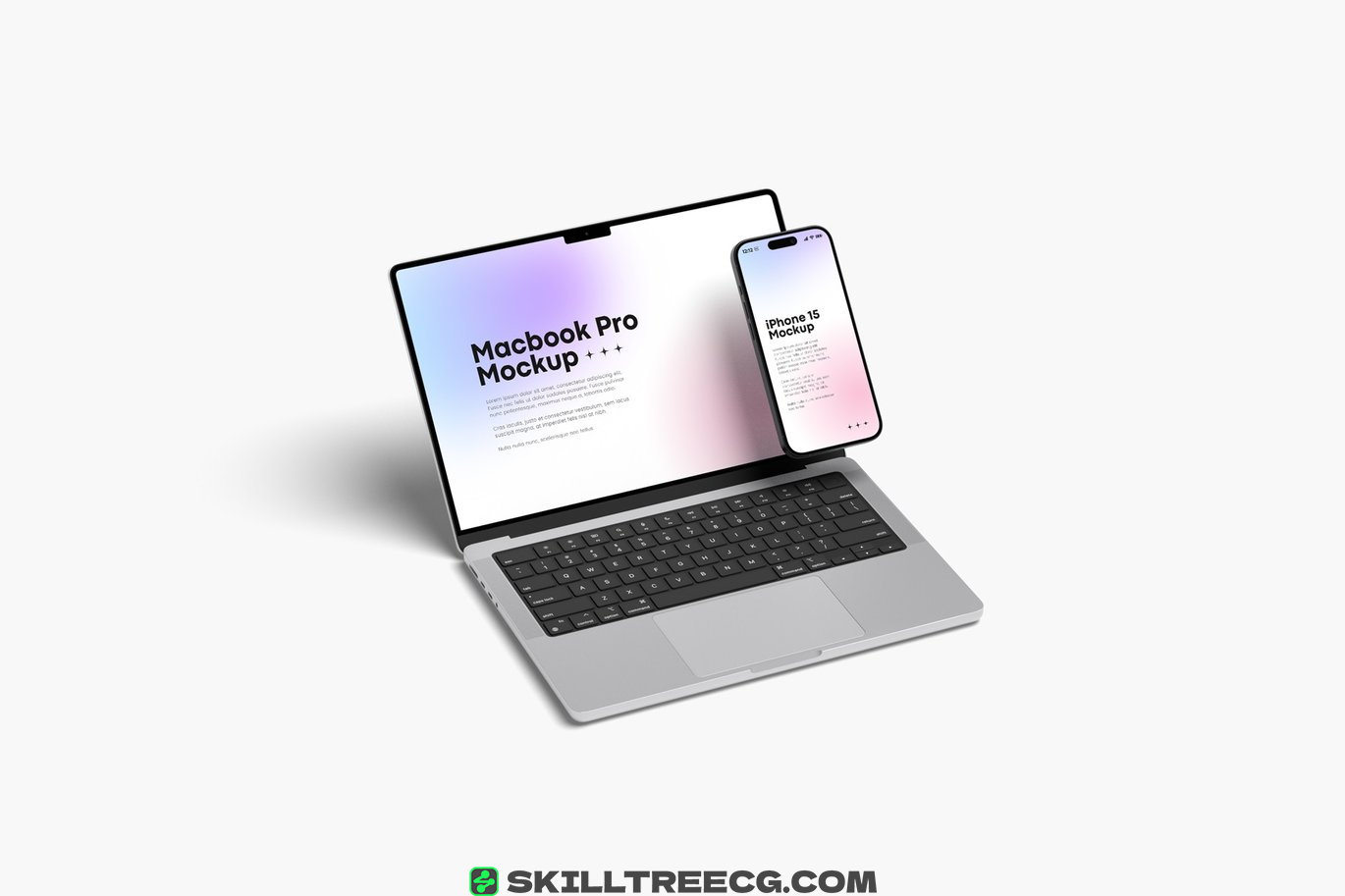 图片[2]-Macbook Pro with iPhone 15 Mockups（290973）-技能树